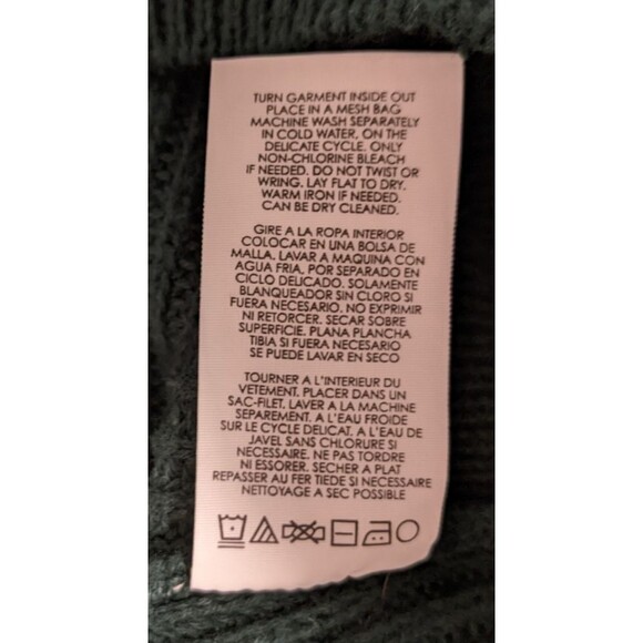 Women's Cabi # 3532 Cowl Pullover Forest Green Ruched Sleeve Sweater Size Small - Picture 13 of 13